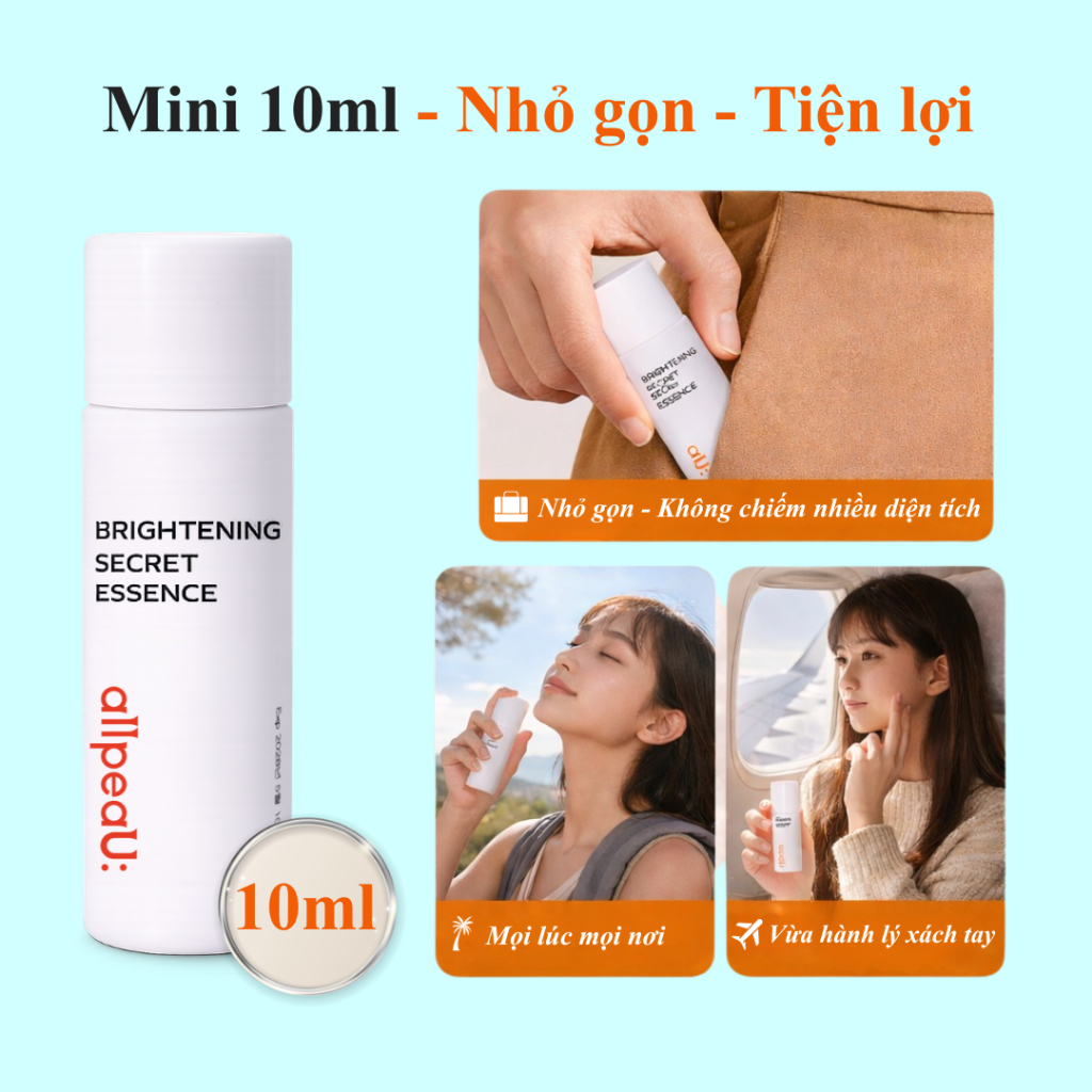 Tinh Chất Dưỡng Ẩm allpeaU: 10ml Hàn Quốc – Cấp Ẩm Tức Thì, Da Mịn Sáng, Không Kích Ứng