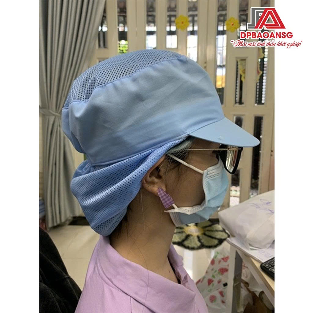 Nón Lưới Dài Trùm Tóc Công Nhân Thủy Sản, Thực Phẩm - Mũ Trùm Tóc Y Tế, Bảo Hộ Màu Trắng, Màu Xanh