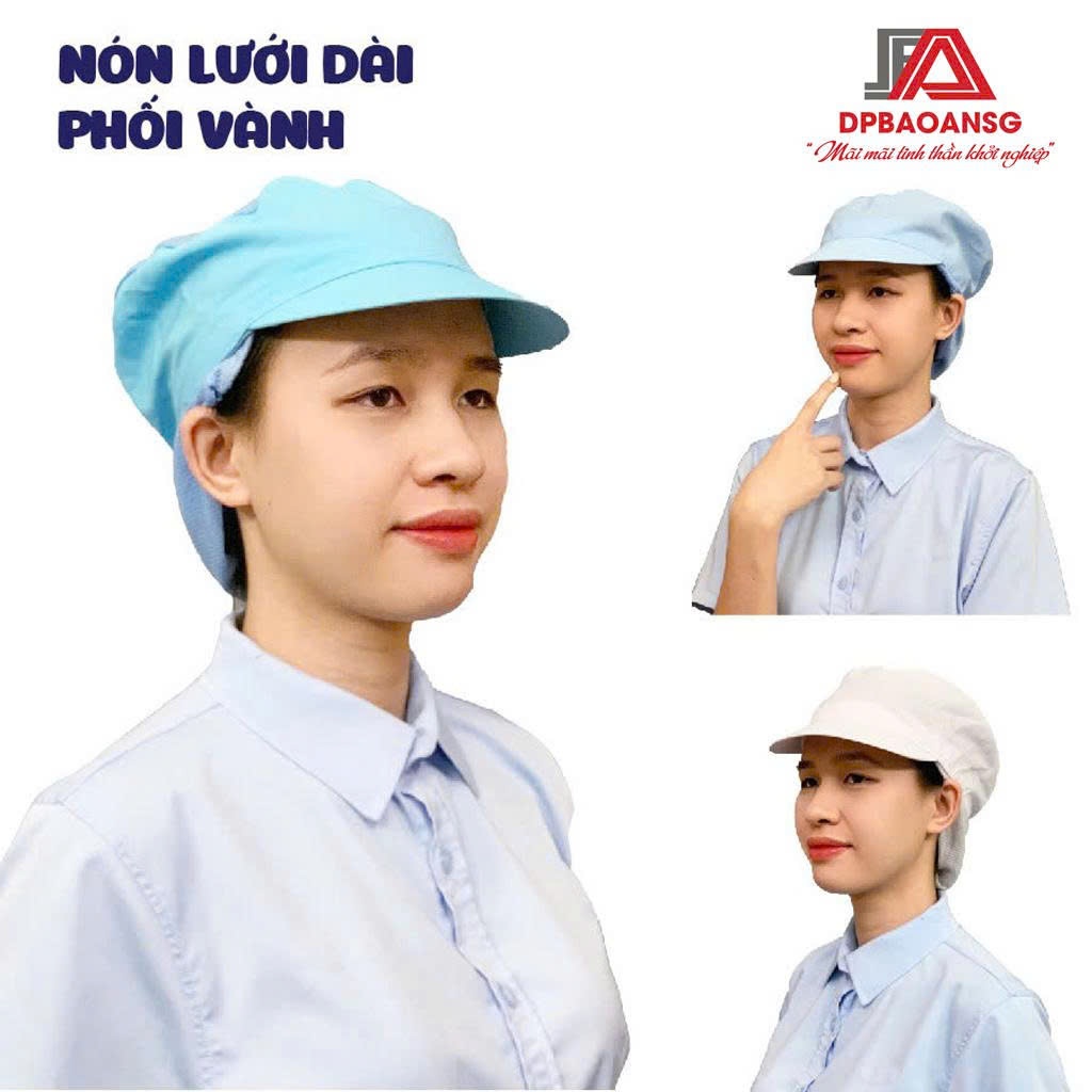Nón Lưới Dài Trùm Tóc Công Nhân Thủy Sản, Thực Phẩm - Mũ Trùm Tóc Y Tế, Bảo Hộ Màu Trắng, Màu Xanh