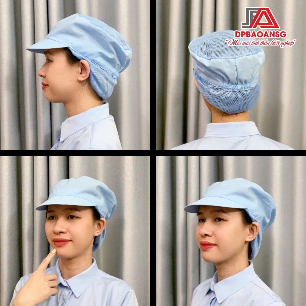 Nón Lưới Dài Trùm Tóc Công Nhân Thủy Sản, Thực Phẩm - Mũ Trùm Tóc Y Tế, Bảo Hộ Màu Trắng, Màu Xanh