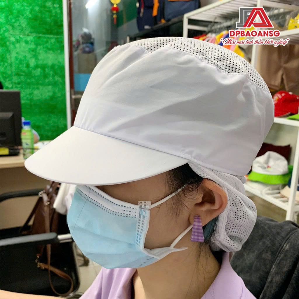 Nón Lưới Dài Trùm Tóc Công Nhân Thủy Sản, Thực Phẩm - Mũ Trùm Tóc Y Tế, Bảo Hộ Màu Trắng, Màu Xanh