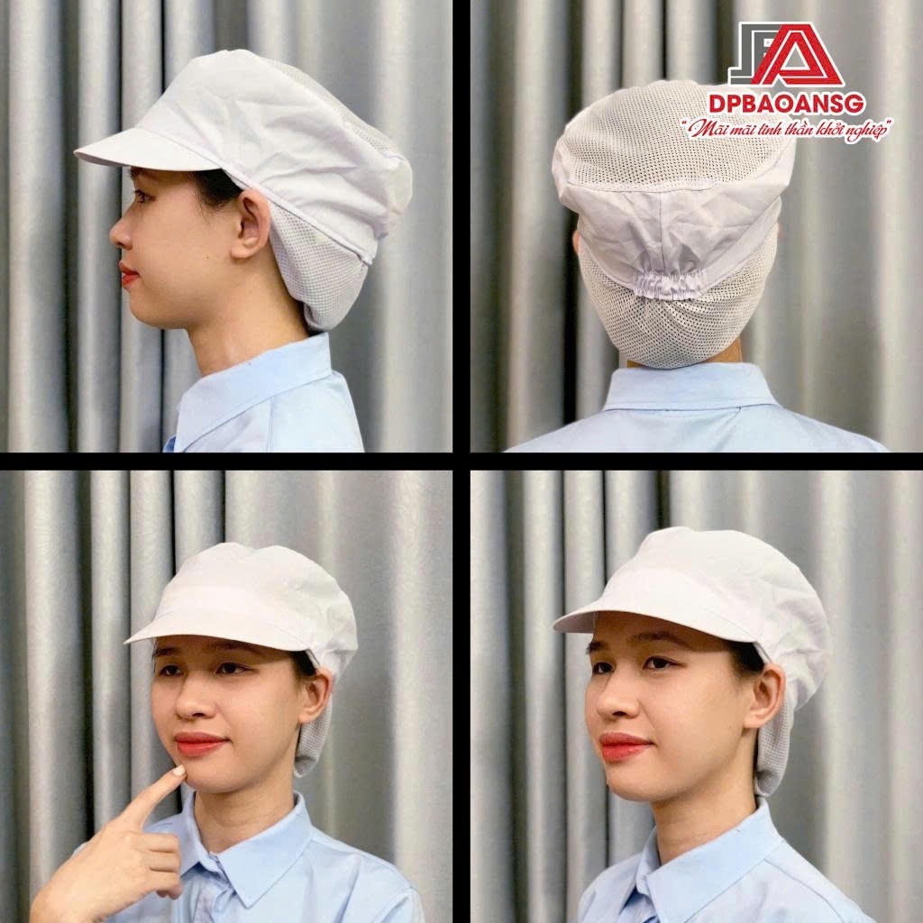 Nón Lưới Dài Trùm Tóc Công Nhân Thủy Sản, Thực Phẩm - Mũ Trùm Tóc Y Tế, Bảo Hộ Màu Trắng, Màu Xanh