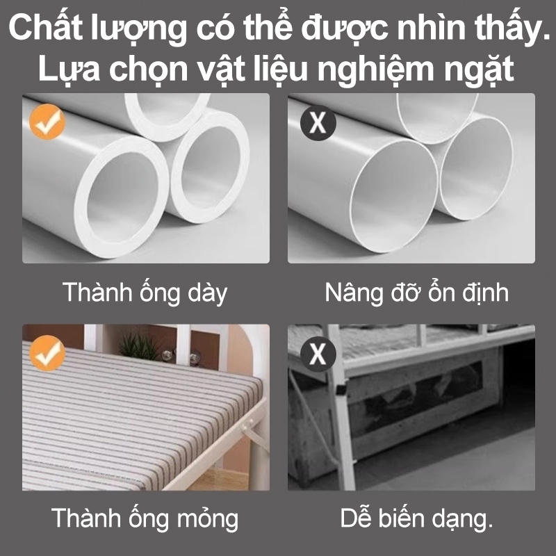 CONOCO Giường Sắt Xếp Thép Carbon Kèm Đệm Chịu Lực Tốt Cho Văn Phòng Căn Hộ