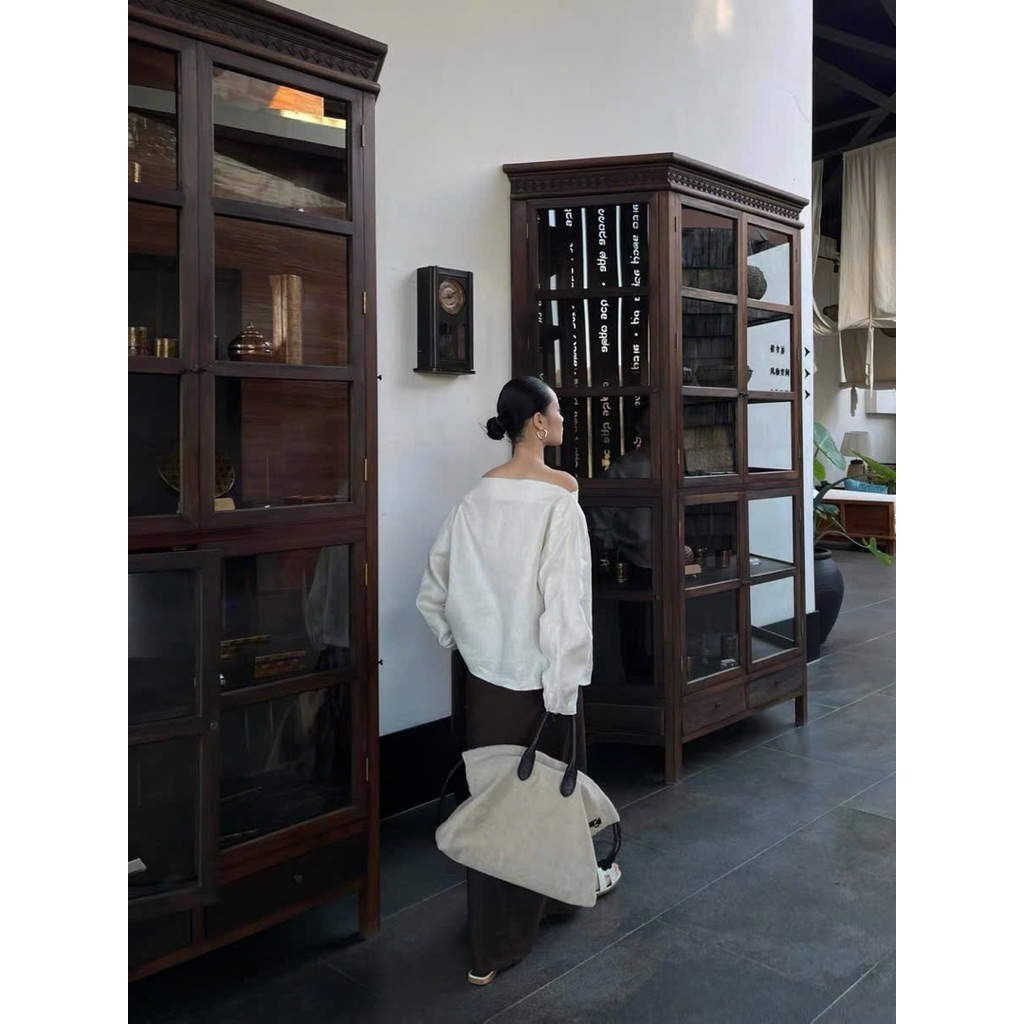 Áo linen cổ thuyền trễ vai Onni st