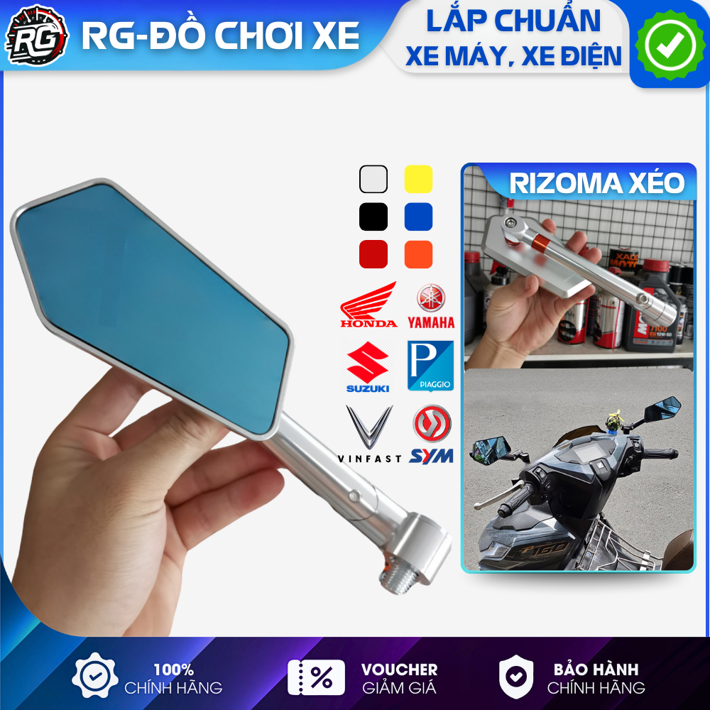 Gương Kính Chiếu Hậu Rizoma Xéo - Gương Xe Máy Nhôm CNC Loại 1 - 1 Cái ...