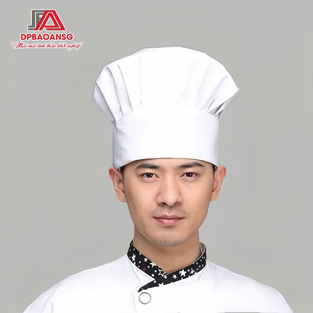 Nón Bếp Bánh Bao Màu Trắng Cho Bếp Trưởng Nhà Hàng, Khách Sạn - Nhận In Thêu