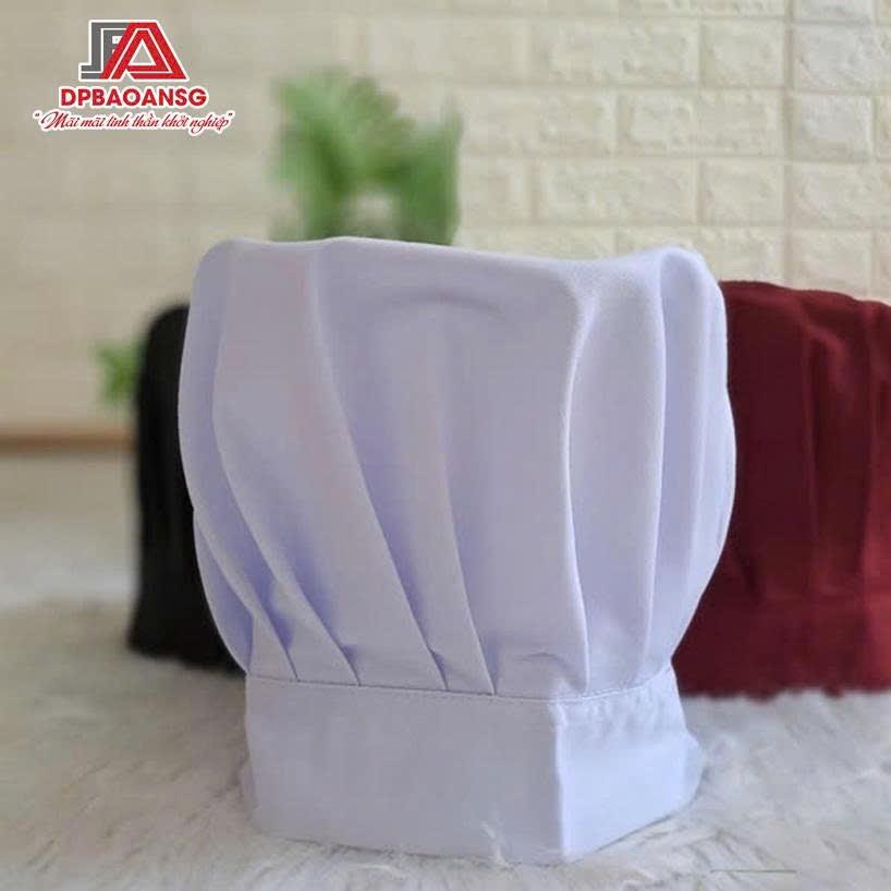 Nón Bếp Bánh Bao Màu Trắng Cho Bếp Trưởng Nhà Hàng, Khách Sạn - Nhận In Thêu