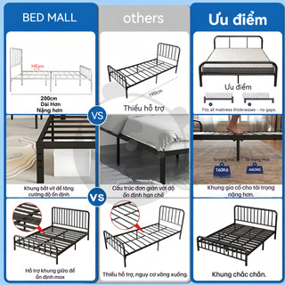 Panda Giường sắt Lắp ráp giường sắt chịu lực 1m/1m2/1m5/1m8 Nhiều kích cỡ Làm dày và gia cố