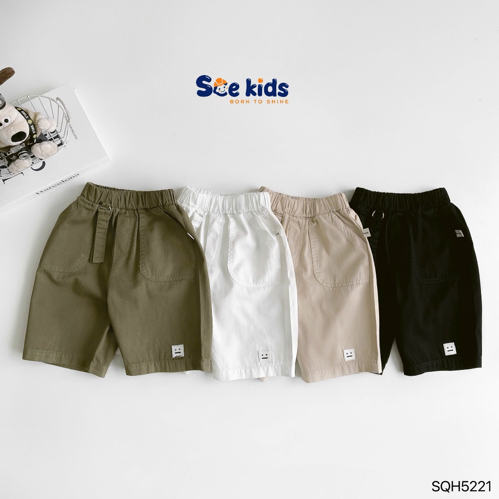 Quần kaki ngố qua gối cho bé trai, quần kaki mềm baisc dễ  mặc cho bé