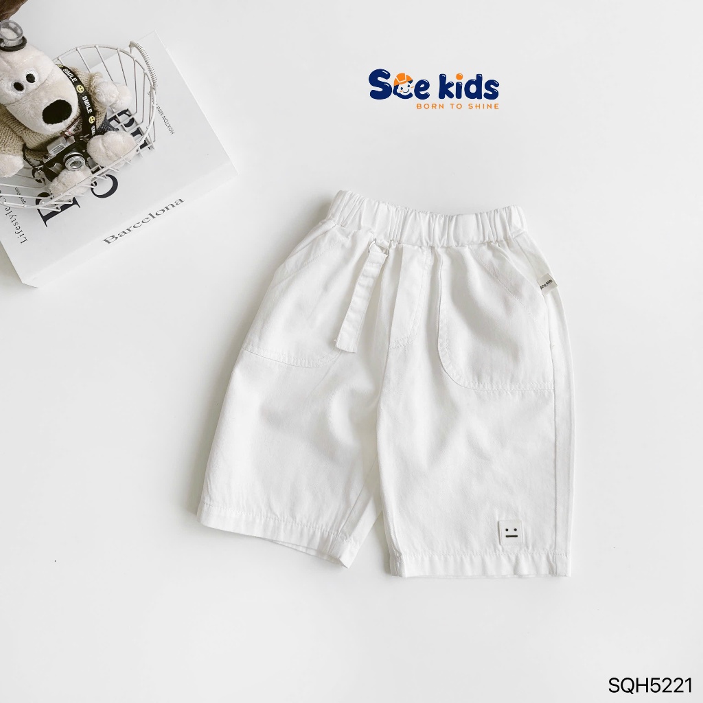 Quần kaki ngố qua gối cho bé trai, quần kaki mềm baisc dễ  mặc cho bé