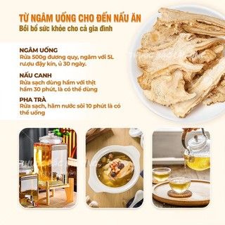 Đương quy thái lát 500g, quy phiến mỏng, khô, thơm, sạch. - Lãn Ông