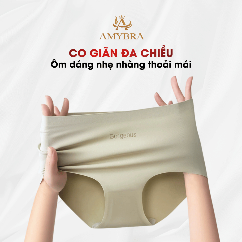 Quần Lót Nữ Đúc Su Mềm Mịn Thoáng Khí, Quần Chip Nữ Đáy Ép Kháng Khuẩn AMYBRA L057