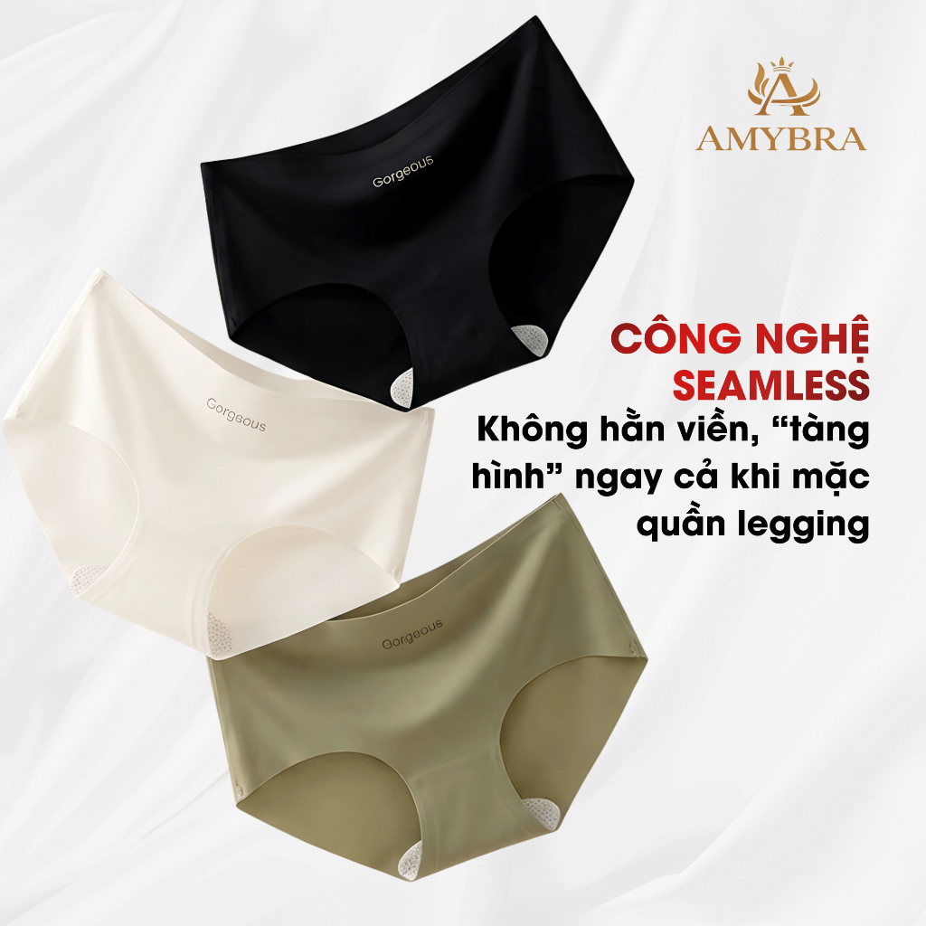 Quần Lót Nữ Đúc Su Mềm Mịn Thoáng Khí, Quần Chip Nữ Đáy Ép Kháng Khuẩn AMYBRA L057