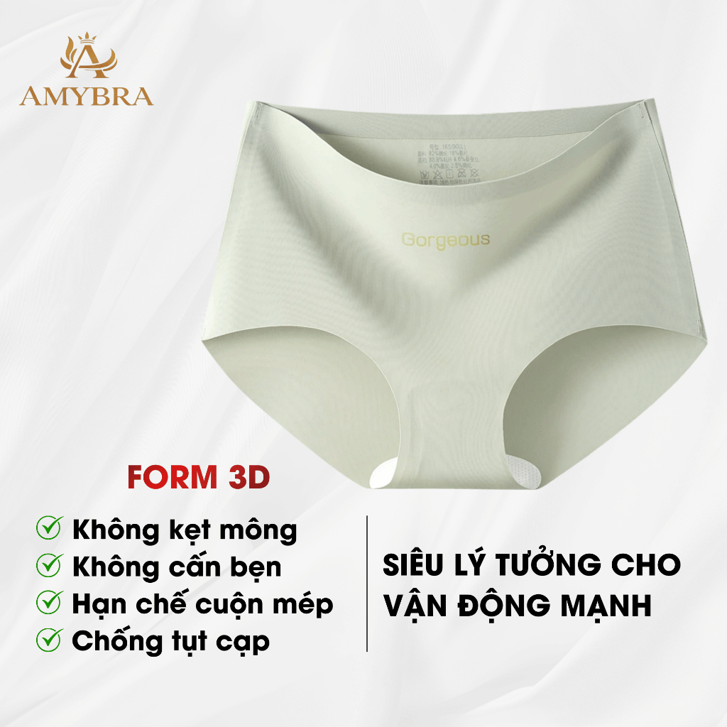Quần Lót Nữ Đúc Su Mềm Mịn Thoáng Khí, Quần Chip Nữ Đáy Ép Kháng Khuẩn AMYBRA L057