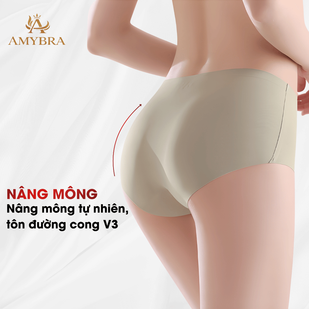 Quần lót nữ su đúc mềm mịn không đường may, đồ lót nữ quần chíp đáy 2 lớp kháng khuẩn AMYBRA L057