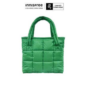 Túi tote chần bông màu xanh lá INNISFREE Green Quilted Tote Bag