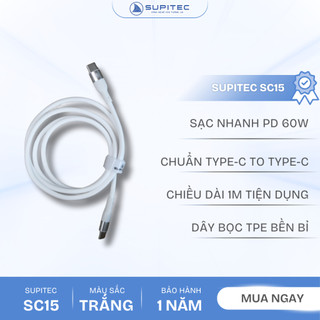 Cáp Sạc Nhanh PD 27-60W (C to C/ C to L) Supitec SC15/05 1M