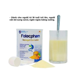 Sữa Nghệ Nanogol Curcumin Fotecpham – Dinh Dưỡng Chuyên Biệt Dành Cho Người Bị Dạ Dày, Phụ Nữ Sau Sinh 400G