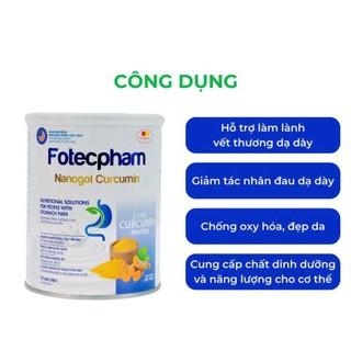Sữa Nghệ Nanogol Curcumin Fotecpham – Dinh Dưỡng Chuyên Biệt Dành Cho Người Bị Dạ Dày, Phụ Nữ Sau Sinh 400G