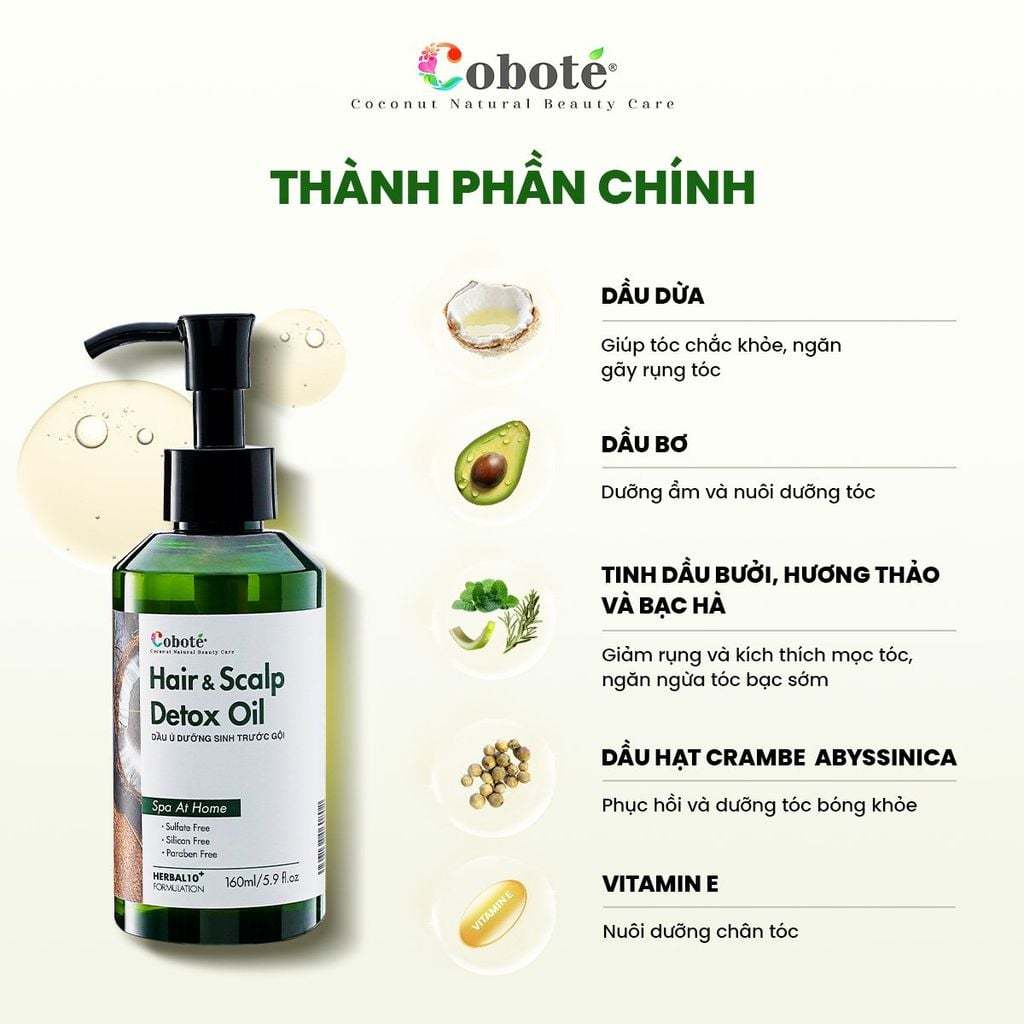 Dầu ủ detox da đầu trước gội giúp làm sạch, dưỡng tóc khỏe mạnh từ sâu bên trong