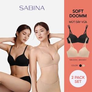 Combo 2 Áo Lót Không Bản Dây Lưng Không Viền May Mút Dày Vừa Màu Trơn Soft Doomm By Sabina SBXH6001 (Mã mới NBH23002)