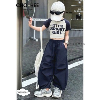 [B&G] Sét bộ áo croptop xanh đỏ kèm quần dài kaki trắng, xanh cho bé gái cá tính năng động