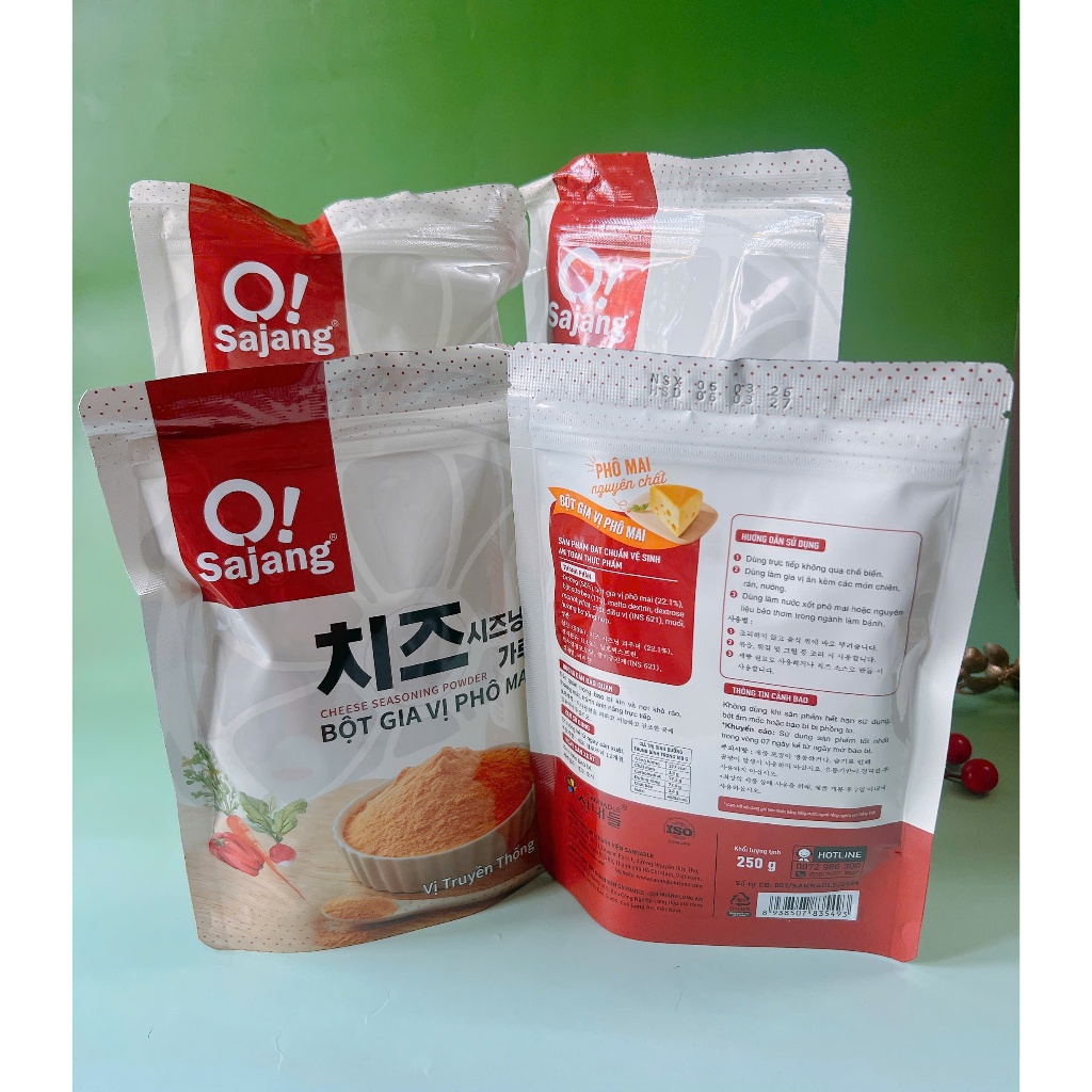 1Kg Bột Phô Mai Osajang Sannadle _gồm 4 gói 250g_.thơm ngon đậm đà