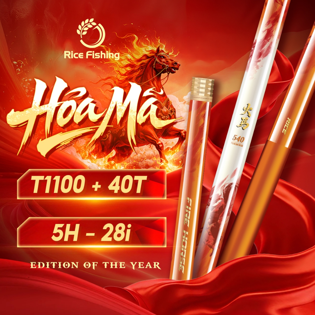 Cần câu đài Hỏa Mã Rice Fishing carbon T1100 & 40T nhẹ & nảy bản cao ...