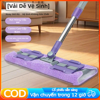 GREENSINDOOR Cây lau nhà phẳng, 360 đa năng° Bộ Cây Lau Nhà, Kích Thước Lớn 35cm, Ướt Và Khô Đa Năng Kép