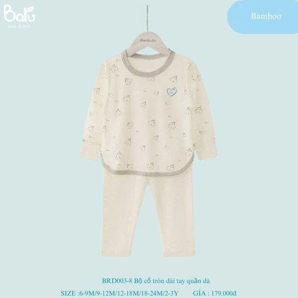 Bộ cổ tròn dài tay, quần dài - BRD003-8