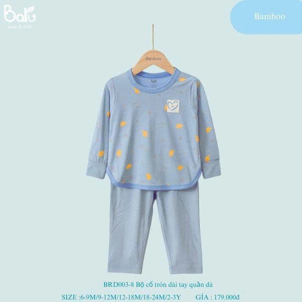 Bộ cổ tròn dài tay, quần dài - BRD003-8