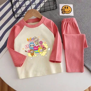 🌸 ĐỒ BỘ BÉ GÁI DÀI TAY GÂN MỀM MỊN – HÌNH DỄ THƯƠNG 🌸 DG573