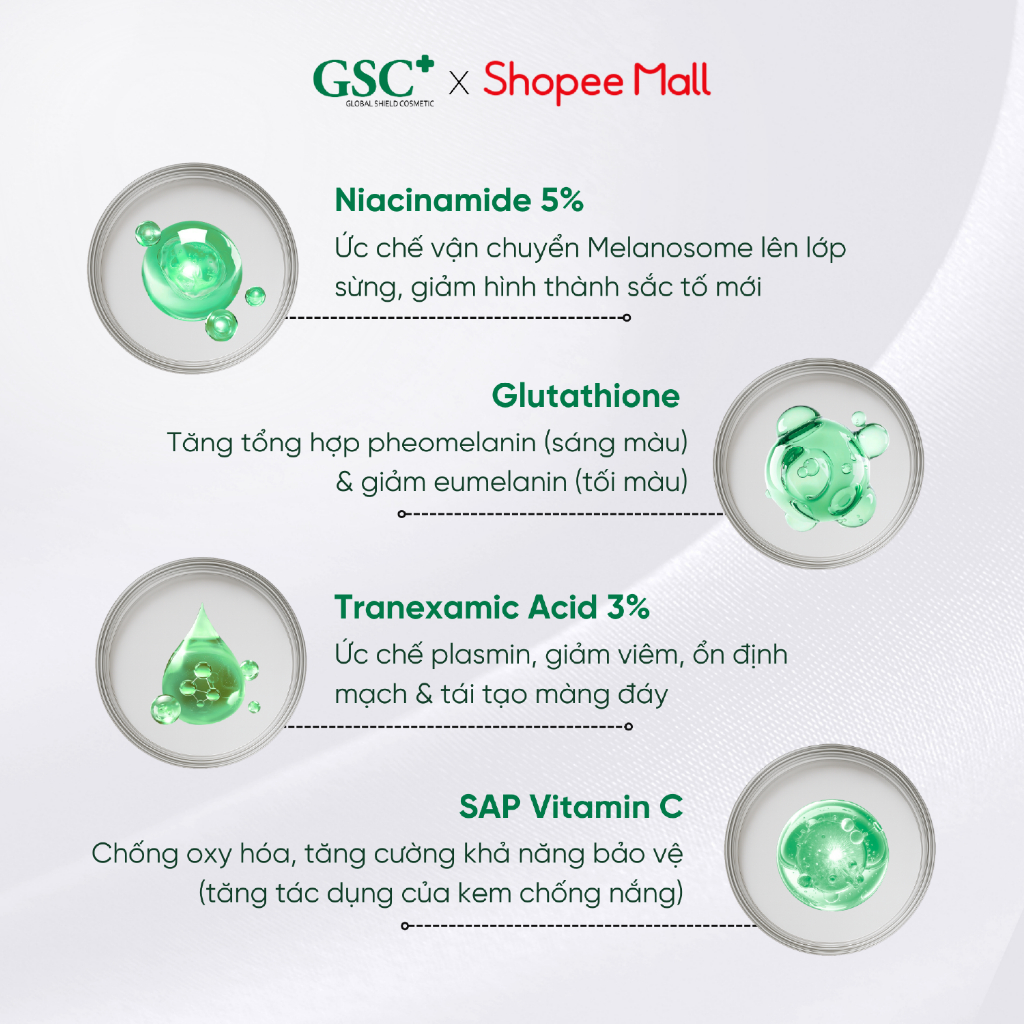 Serum Trắng Da, Mờ Thâm Nám BAN NGÀY GSC Mela Bright Day Serum 20 ML - GC104A