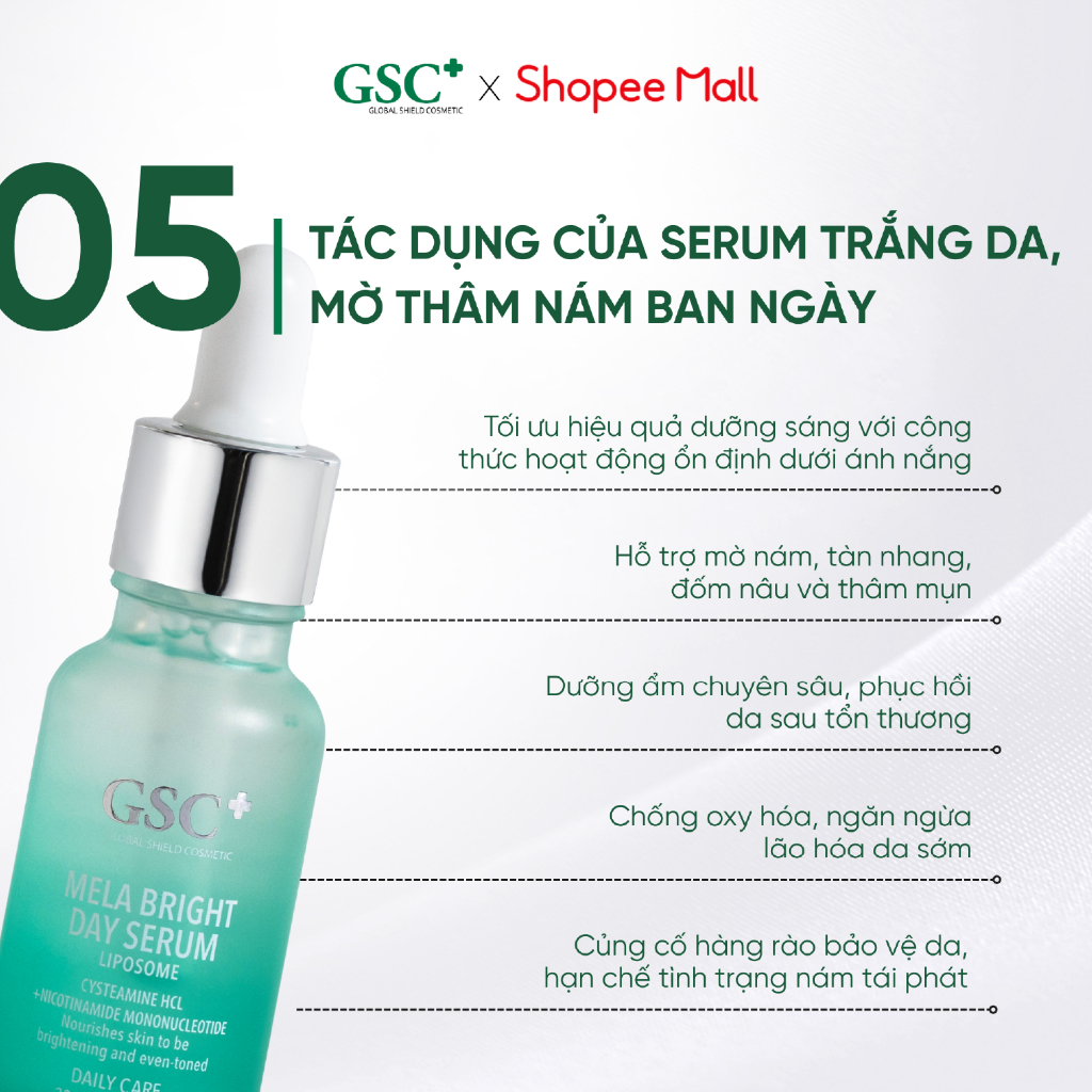 Serum Trắng Da, Mờ Thâm Nám BAN NGÀY GSC Mela Bright Day Serum 20 ML - GC104A