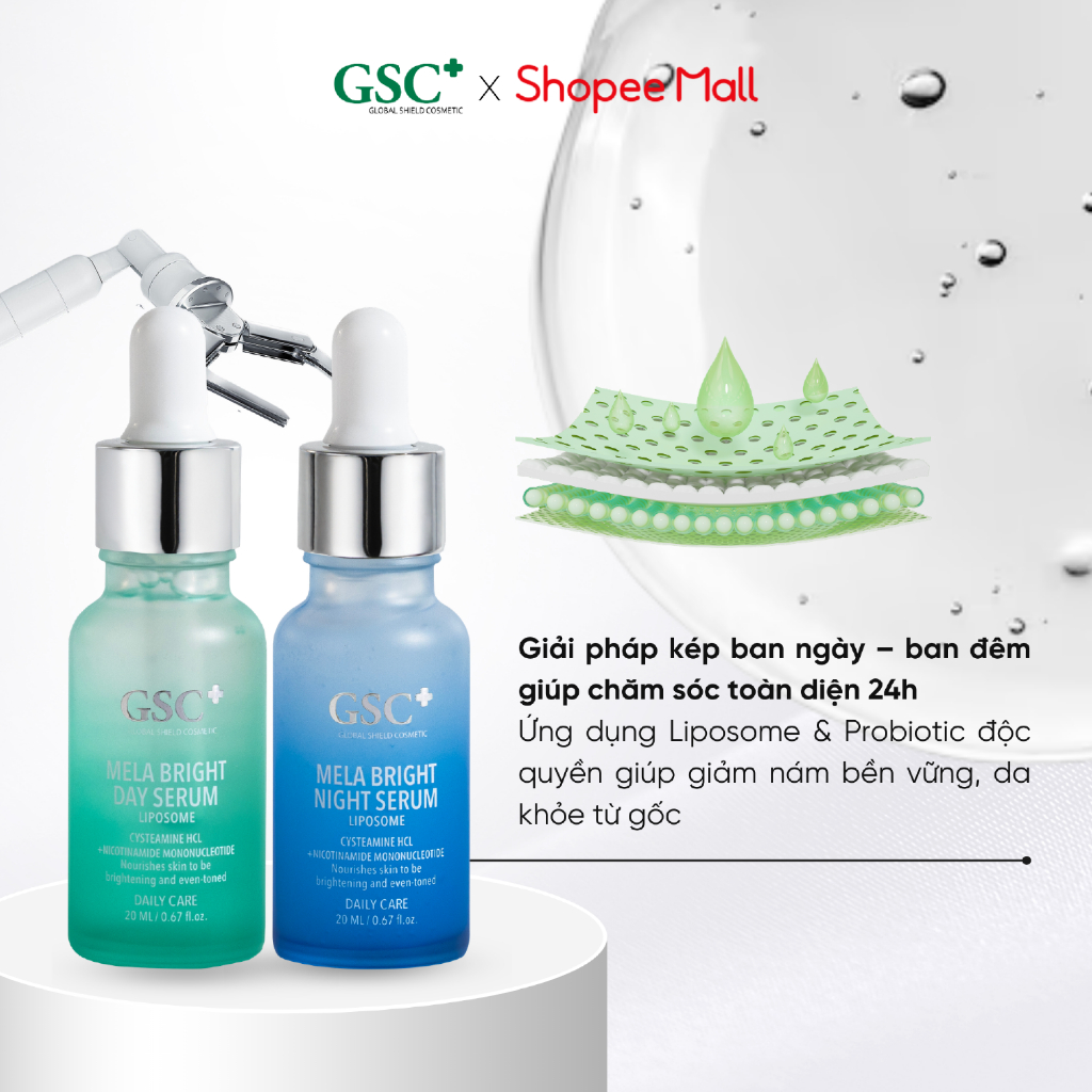 Bộ Đôi Serum Dưỡng Sáng, Mờ Thâm Nám DAY & NIGHT MELA BRIGHT SERUM 20 ML Hỗ Trợ Sáng Da, Mờ Nám - S1