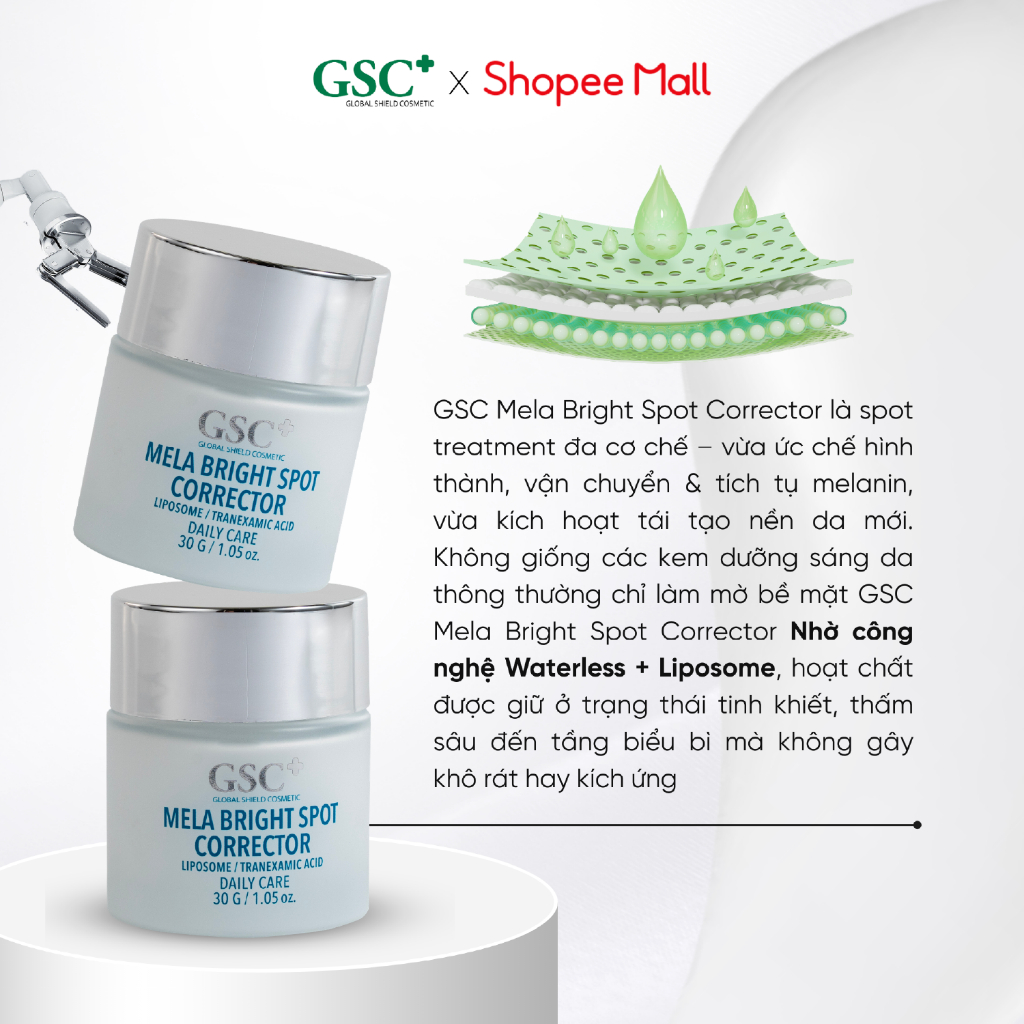Kem Dưỡng Sáng Da, Mờ Thâm Nám GSC Mela Bright Spot Corrector 30ml - GC105A