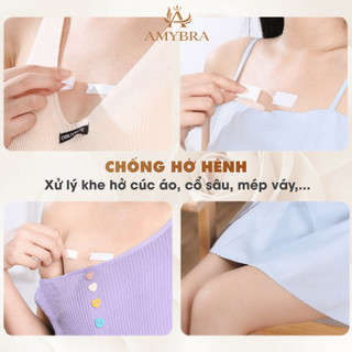 [ BẢN NÂNG CẤP ] 36 Miếng Dán Cố Định Quần Áo, Băng Dính Thời Trang 2 Mặt Mỏng Chống Hở AMYBRA D3001