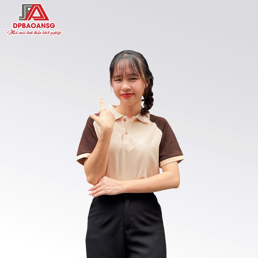 Áo Thun Polo Tay Raglan Phối Màu Nam Nữ Cho Phục Vụ, Bán Hàng, Mặc Hàng Ngày