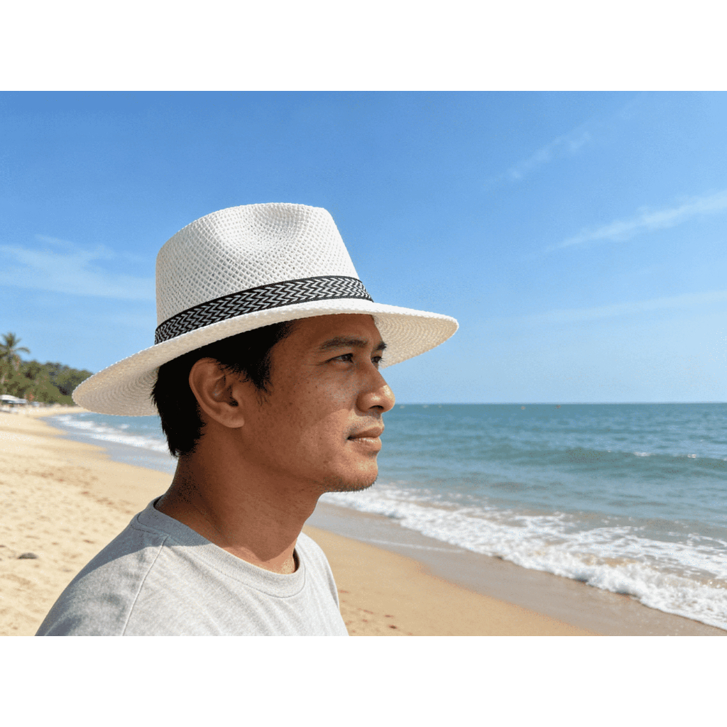 Nón Panama Nam Chống Nắng | Vòng Đầu 55-65cm | Dây Buộc Không Trượt | Phối Đồ Mùa Hè