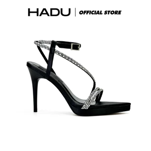 Giày Sandal Cao Gót 11P LOPEZ Quai Đính Đá Đế Đúp 2P Mũi Nhọn HADU M1220 Chất Liệu Cao Cấp BH 12T