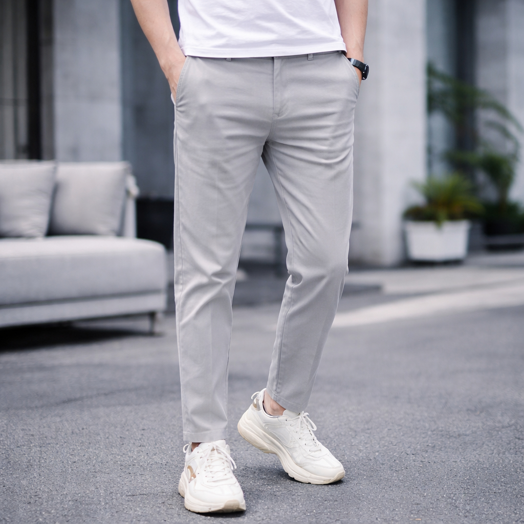 Quần Dài Nam Kaki KINGFASHION Cao Cấp Lưng Thun Khóa Kéo Đồng,Sang Trọng Co Giãn Thoải Mái - KK-QDLT