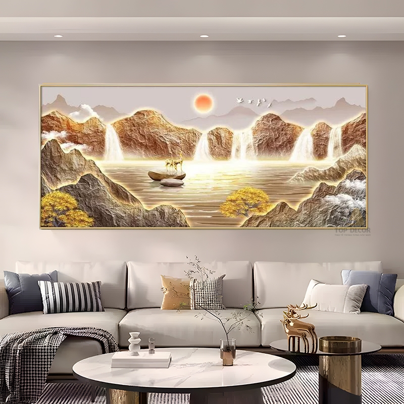 Tranh Tráng Gương Phong Cảnh Nghệ Thuật Hiện Đại, Chuyên Trang Trí Phòng Khách, Phòng Ngủ Chung Cư - Top Decor