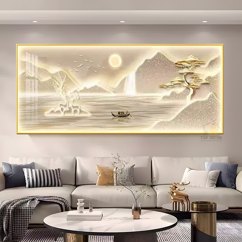 Tranh Tráng Gương Phong Cảnh Nghệ Thuật Hiện Đại, Chuyên Trang Trí Phòng Khách, Phòng Ngủ Chung Cư - Top Decor