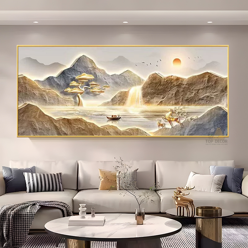 Tranh Tráng Gương Phong Cảnh Nghệ Thuật Hiện Đại, Chuyên Trang Trí Phòng Khách, Phòng Ngủ Chung Cư - Top Decor