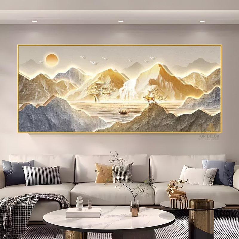 Tranh Tráng Gương Phong Cảnh Nghệ Thuật Hiện Đại, Chuyên Trang Trí Phòng Khách, Phòng Ngủ Chung Cư - Top Decor