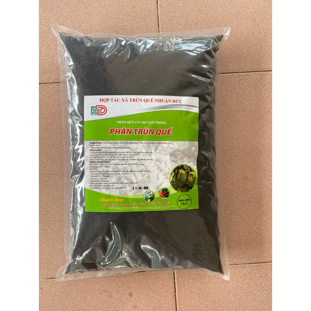 Phân trùn quế (giun quế) PT01 5kg