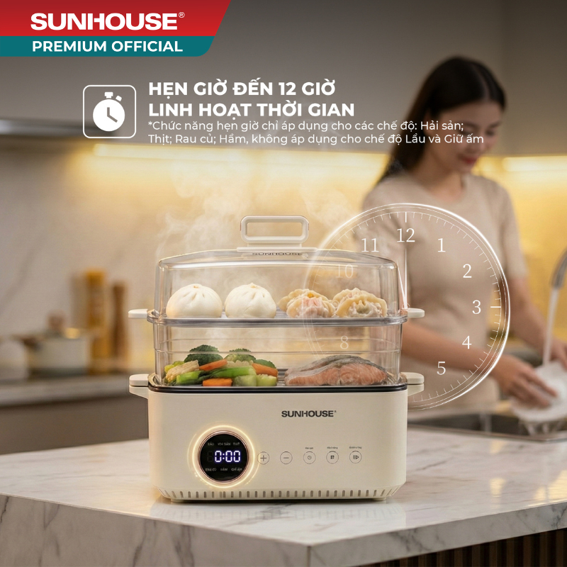 Lẩu hấp đa năng 14.5L SUNHOUSE SHD4593