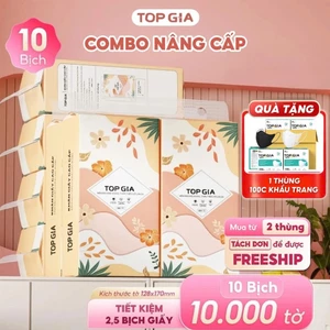 Thùng 10 bịch rút đáy tiểu hạ Top Gia 1000 tờ tặng 1 thùng 100 chiếc khẩu trang cao cấp