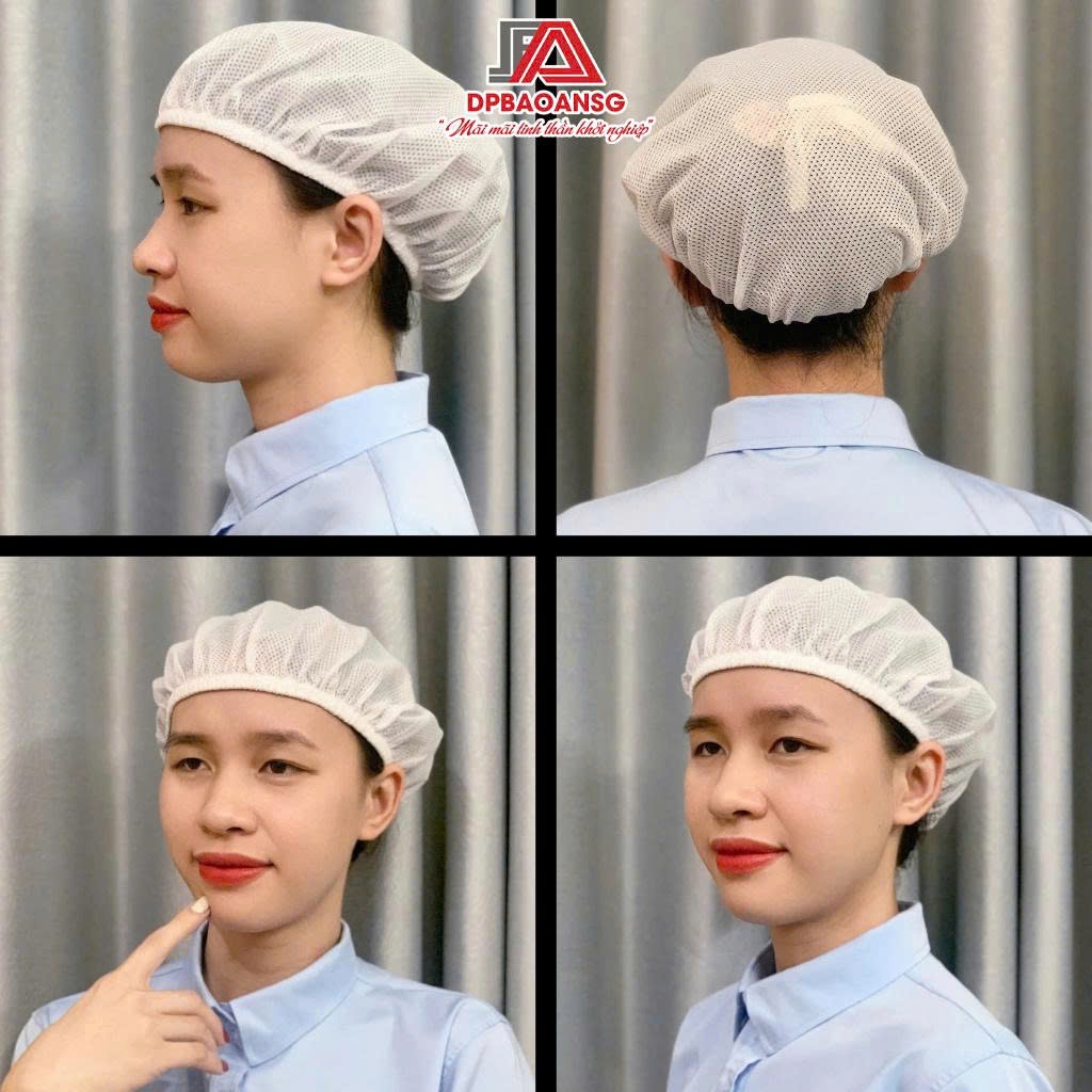 Nón Lưới Trùm Tóc Nam Nữ Công Nhân Màu Trắng – Ngành Thực Phẩm, Bếp