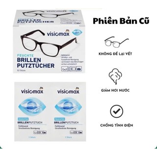 (Châu Âu) Giấy Lau Mắt Kính VISIOMAX Brillenputztücher Làm Sáng Trong Mắt Kính 52 tờ